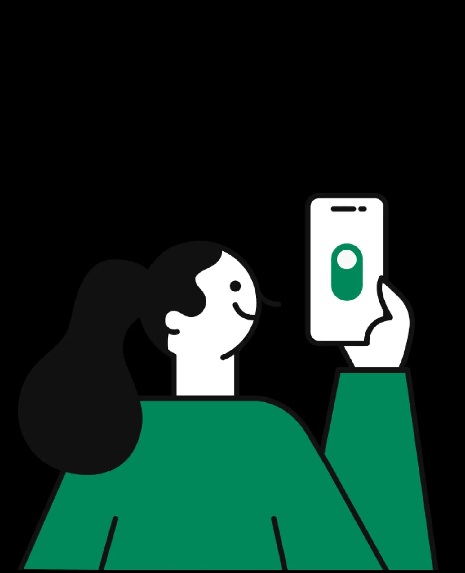 Ilustración de una mujer enviando dinero