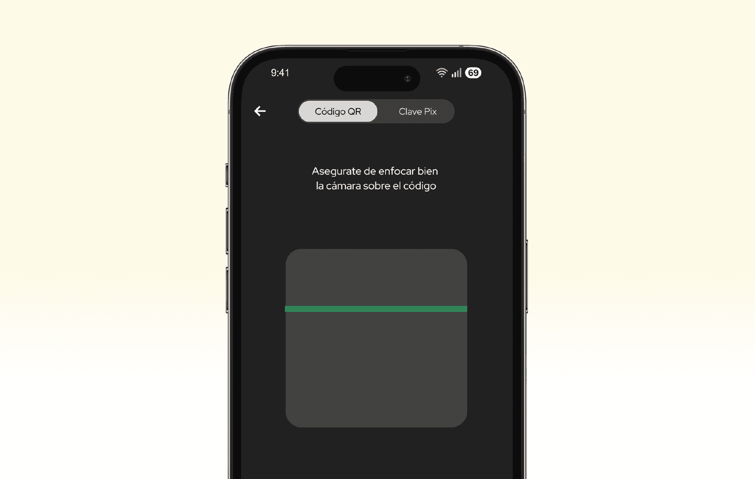 Pantalla de App MODO para pago con QR con Pix