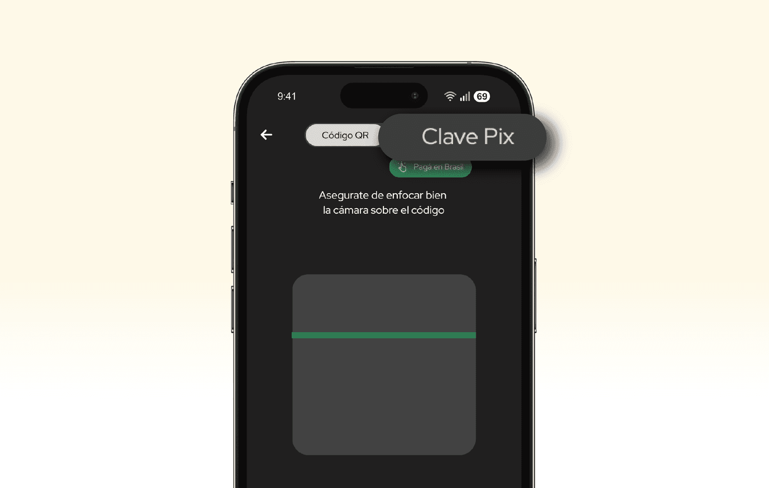 Pantalla de App MODO para pagar con Clave Pix