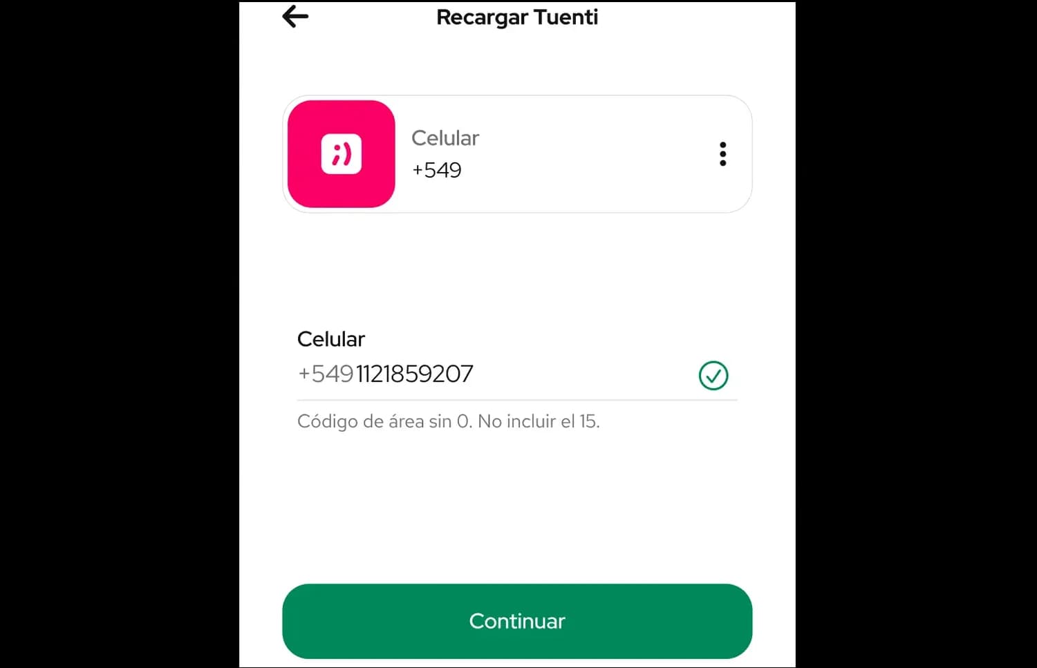 Recarga de celular