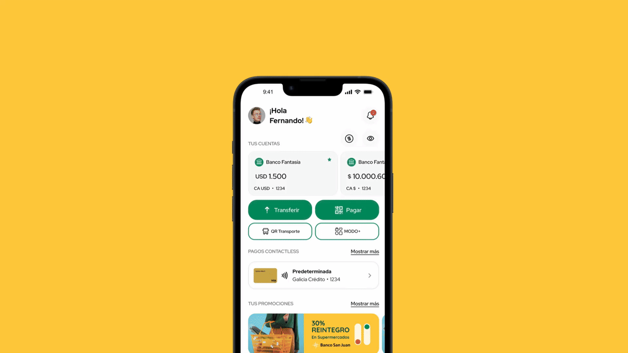 GIF de experiencia de pagos con Pix